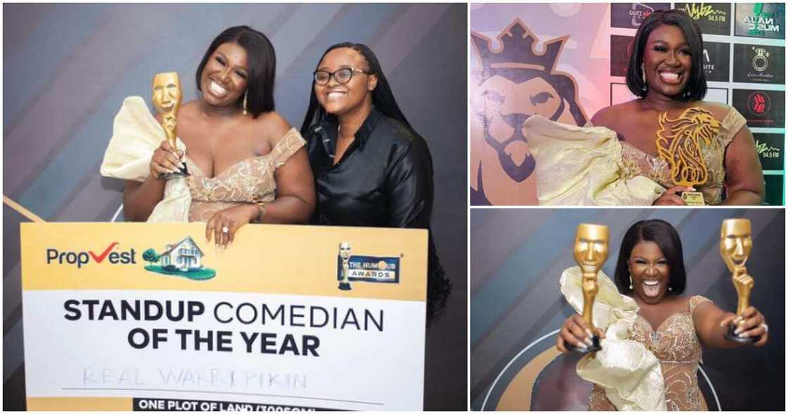 Real Warri Pikin wins 3 awards and plot of land. Real Warri Pikin wins 3 awards and plot of land.