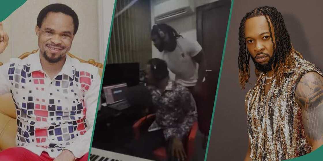 Odumeje and Flavour spotted in a studio. Odumeje and Flavour spotted in a studio.