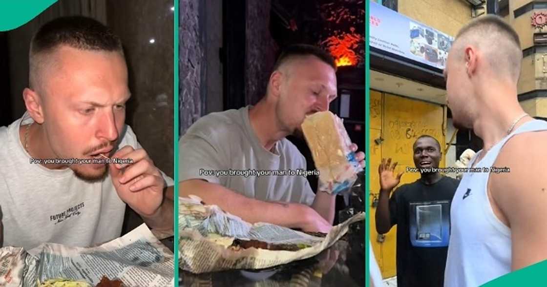 Nigerian lady brings her 'oyinbo' lover to Nigeria. Nigerian lady brings her 'oyinbo' lover to Nigeria.