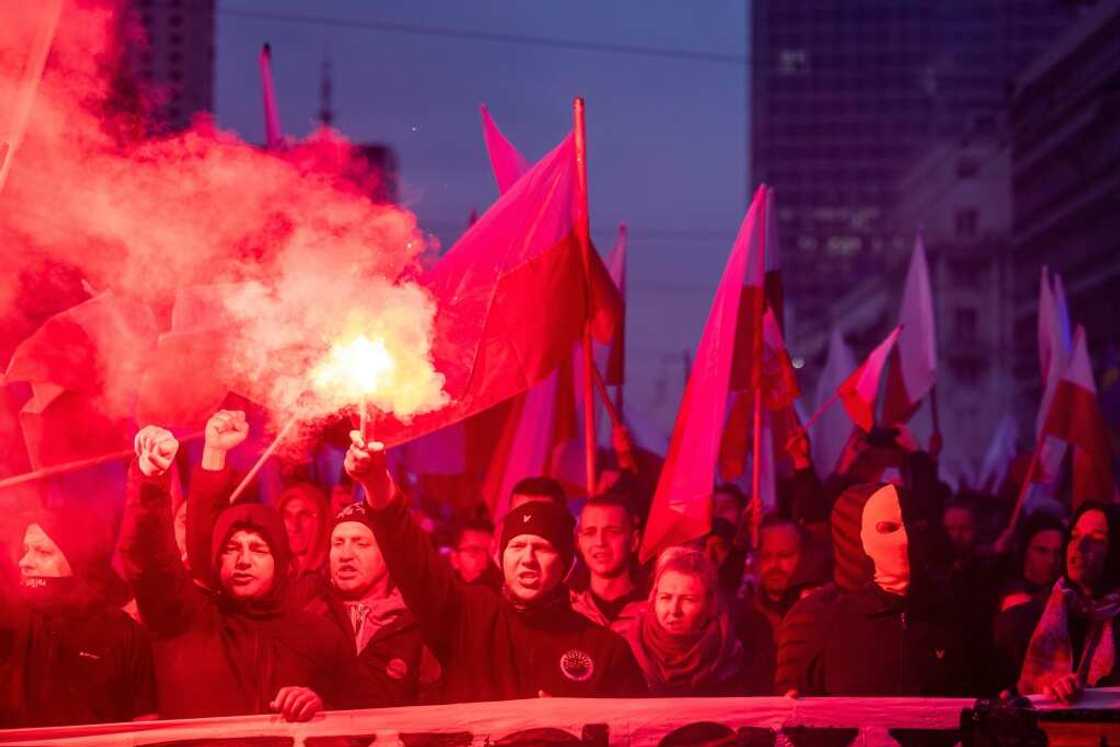 The annual 'Independence March' by far-right nationalist groups espouses Polish pride The annual 'Independence March' by far-right nationalist groups espouses Polish pride