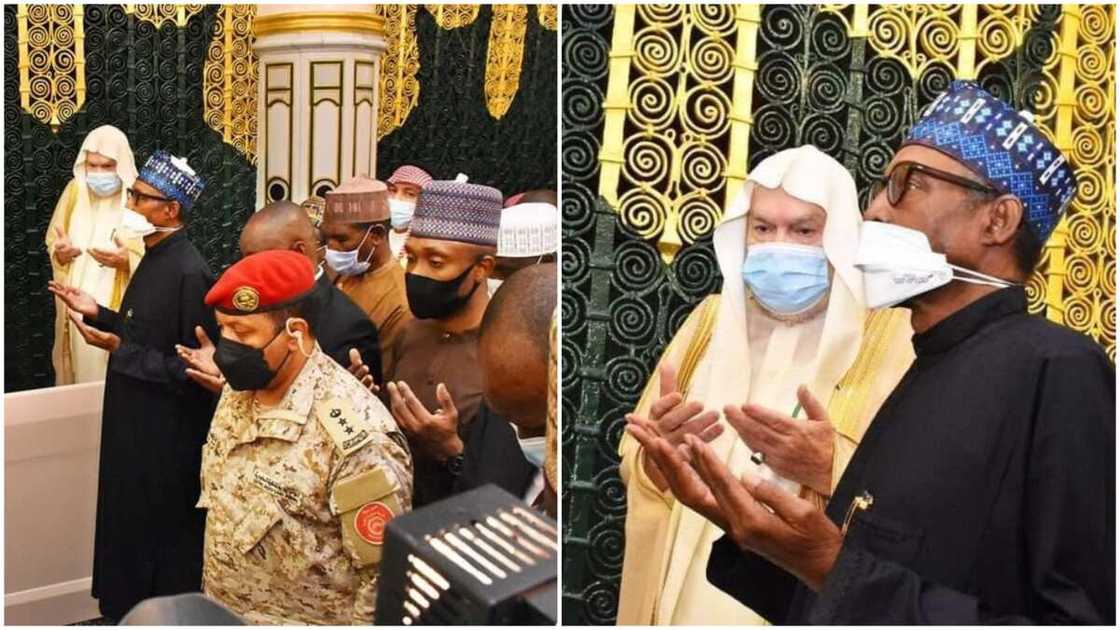 Saudi Arabia Visit: Presidency Reveals What Buhari Prayed about at Prophet Muhammed's Mosque