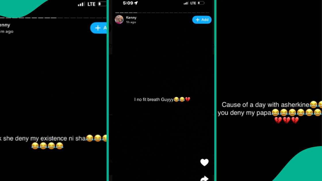 Screenshots of posts from lady's alleged boyfriend.