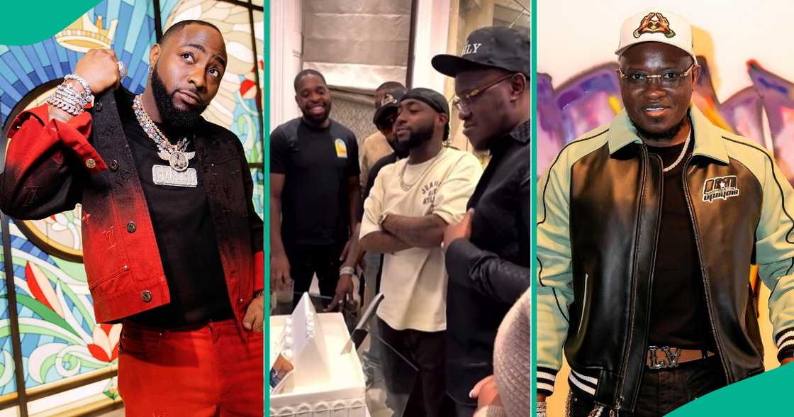 Davido gives goodwill speech at Pastor Tobi Adegboyega's birthday party.