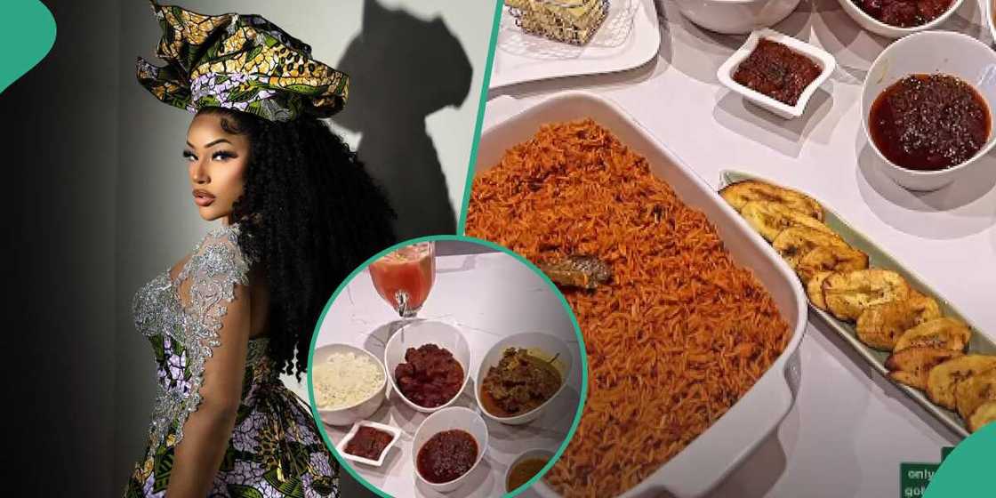Burna Boy's ex-girlfriend Stefflon Don cooks jollof rice. Burna Boy's ex-girlfriend Stefflon Don cooks jollof rice.