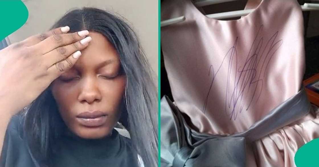 Tailor cries out as baby writes on customer's dress Tailor cries out as baby writes on customer's dress