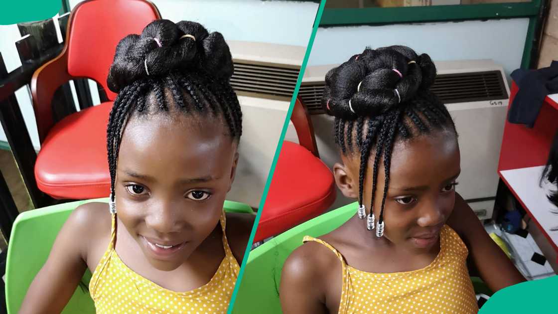 Cornrows with amazing bridal Afro extension