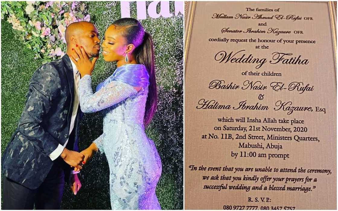 Katin gayyatar ɗaurin auren Bashir El-Rufai da Nwakaego ya fito Katin gayyatar ɗaurin auren Bashir El-Rufai da Nwakaego ya fito