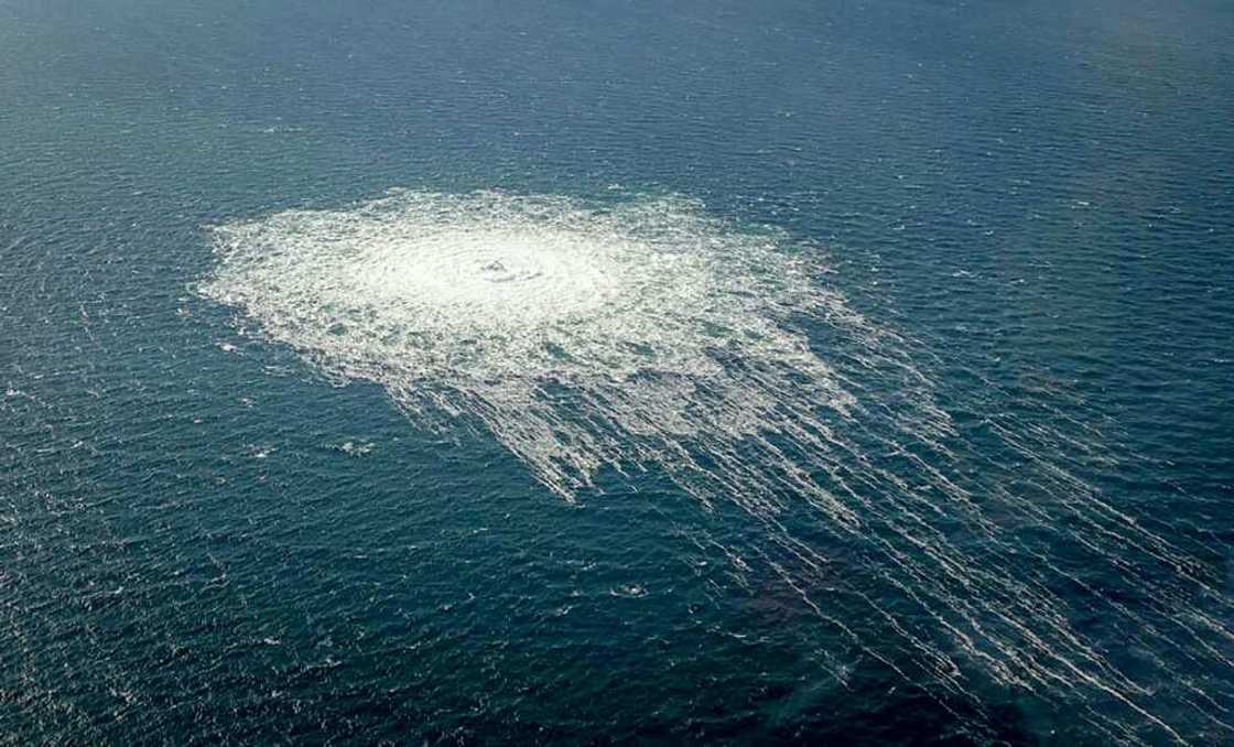 Gas from the undersea gas pipeline leaks is bubbling to the surface of the Baltic Sea Gas from the undersea gas pipeline leaks is bubbling to the surface of the Baltic Sea