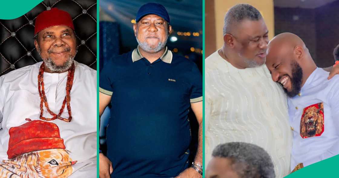 Pete Edochie celebrates first son Leo as he clocks 55. Pete Edochie celebrates first son Leo as he clocks 55.