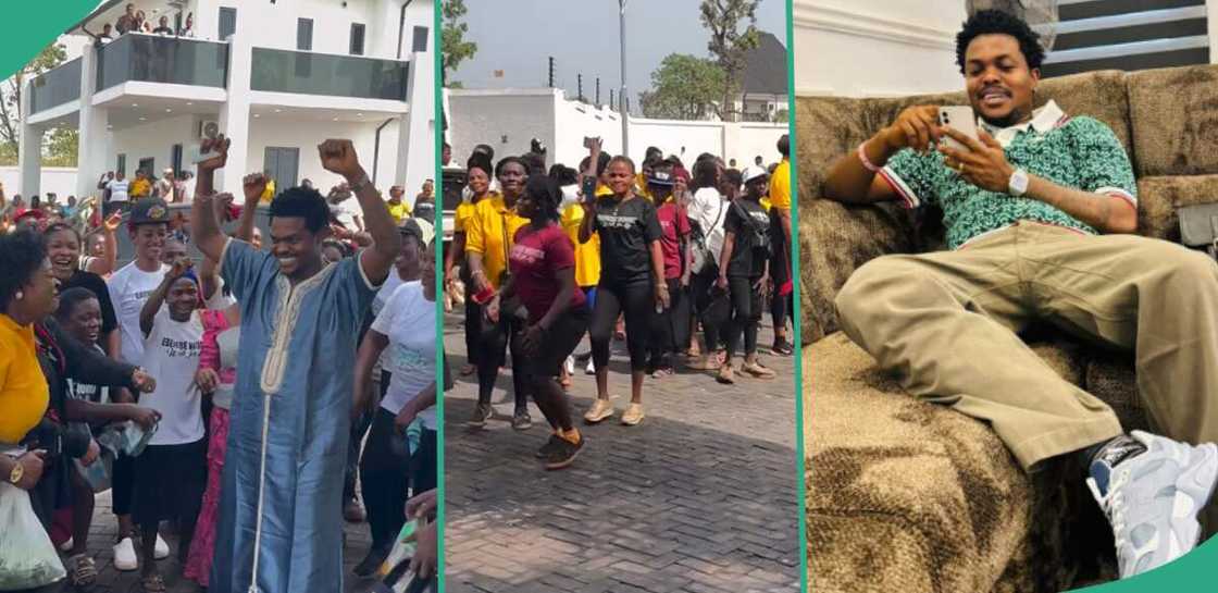 Rich man receives villagers in Ebenebe, Anambra state. Rich man receives villagers in Ebenebe, Anambra state.