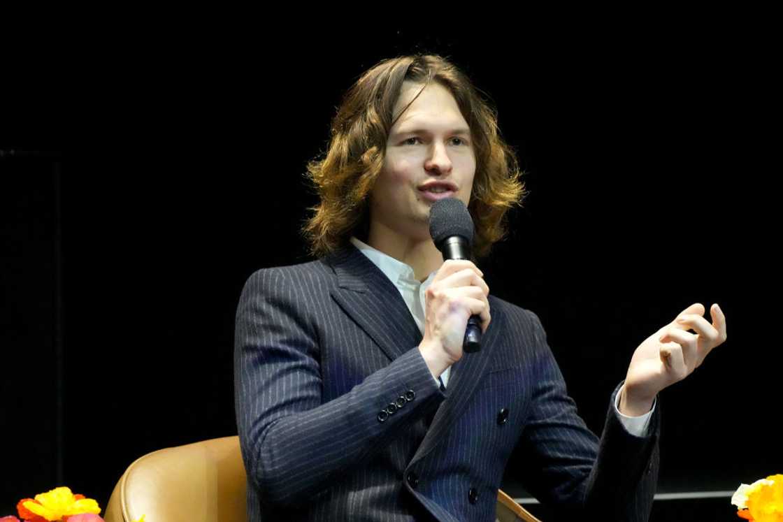 Ansel Elgort speaks during an event at Avalon Hollywood & Bardot