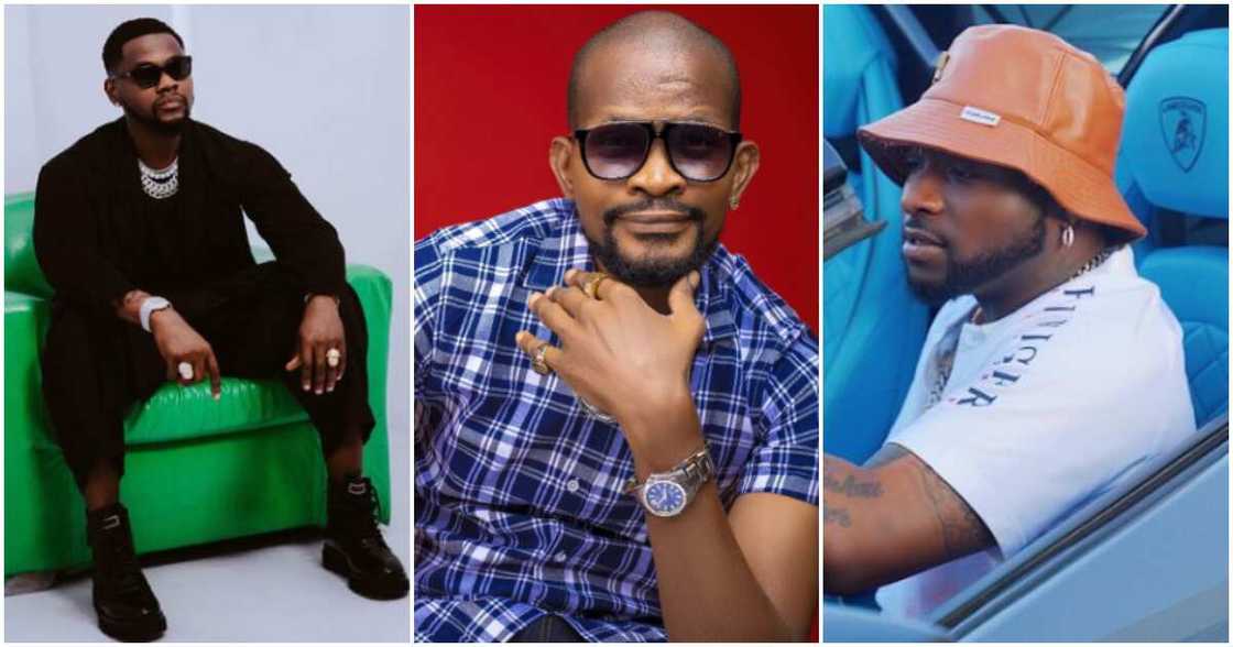 Kizz Daniel, Davido and Uche Maduagwu Kizz Daniel, Davido and Uche Maduagwu