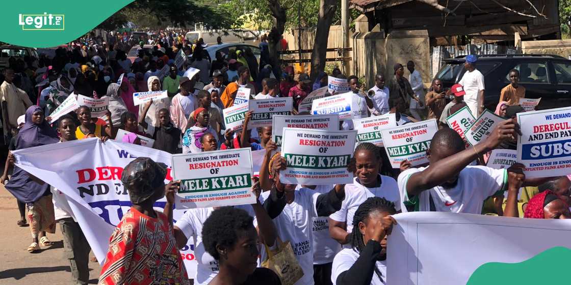 Protesters gather at NNPC towers demanding answers to fuel crisis Protesters gather at NNPC towers demanding answers to fuel crisis