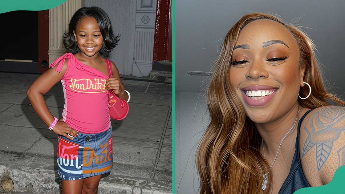 Dee Dee Davis at 20th Century Fox Studios in Los Angeles, California, United States (L). Dee Dee in the house (R)