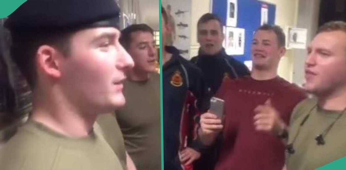 White military men sing Nigerian national anthem in trending video White military men sing Nigerian national anthem in trending video