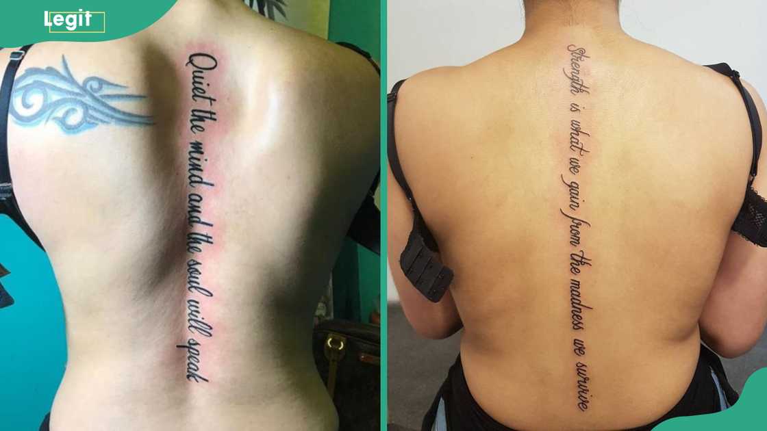 Quote spine tattoo