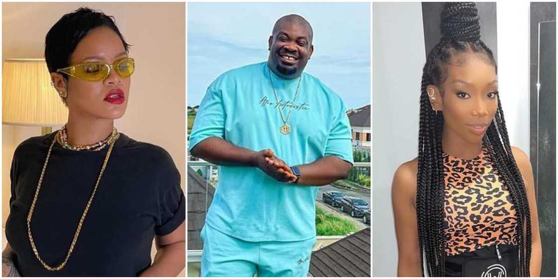 Don Jazzy, Brandy, and Rihanna Don Jazzy, Brandy, and Rihanna