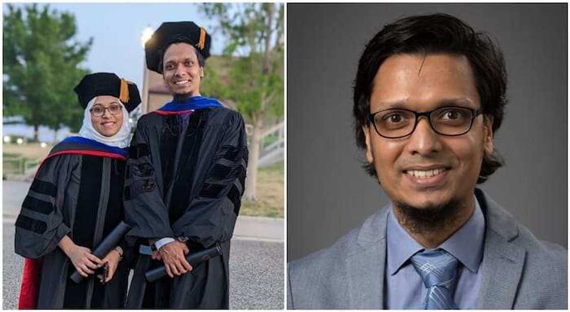 Hoton miji da mata sun kammala digirin digirgir daga jami'a daya, sun karba satifiket tare Hoton miji da mata sun kammala digirin digirgir daga jami'a daya, sun karba satifiket tare