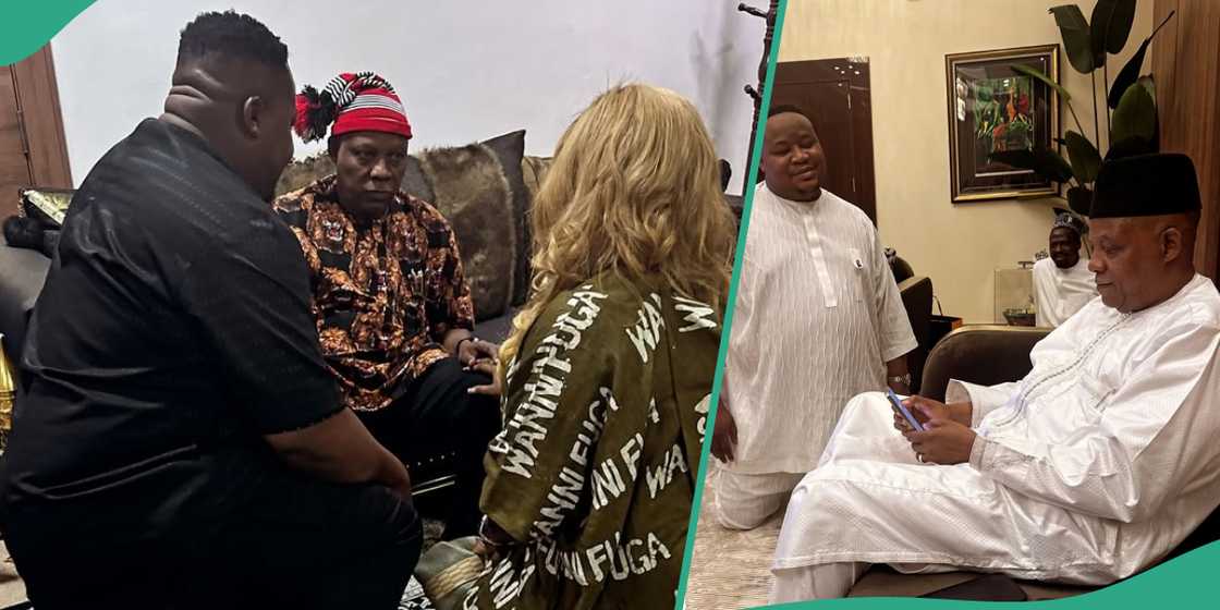 Cubana Chiefpriest shares old picture of his visit to VP Cubana Chiefpriest shares old picture of his visit to VP