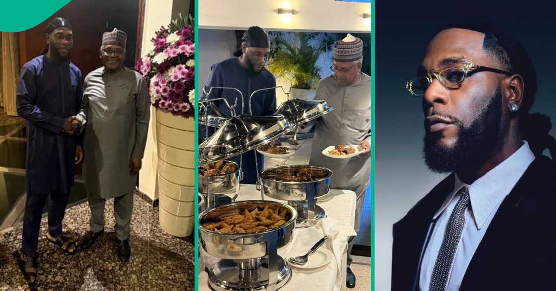 Dangote and Burna Boy at Iftar dinner. Dangote and Burna Boy at Iftar dinner.