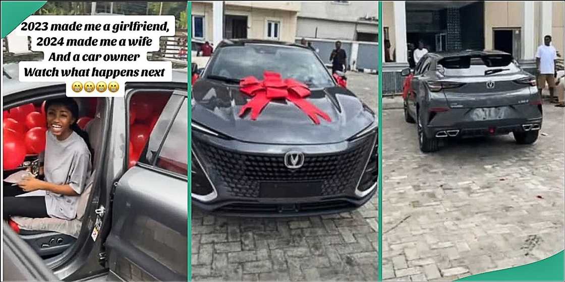 Lady gets new car from husband