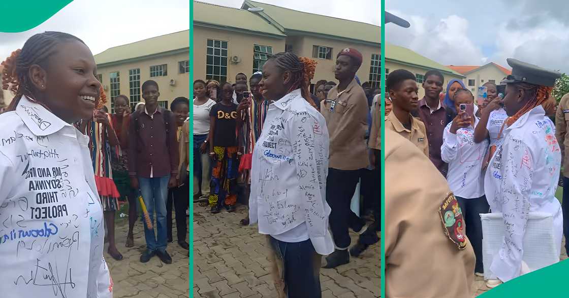 Graduate emotional as friends organise grand celebration for her.