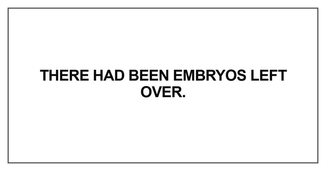 There had been embryos left There had been embryos left