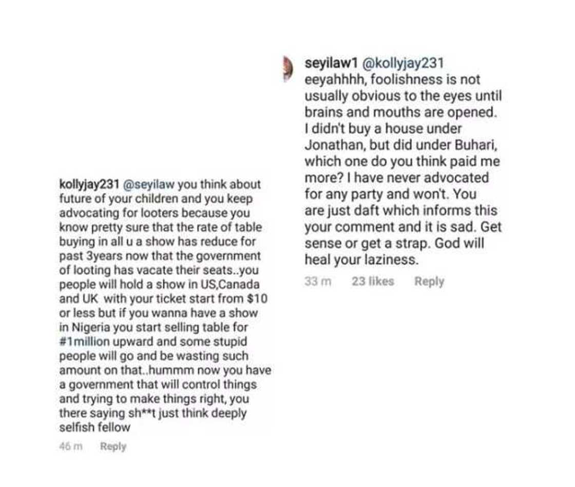 I didn’t buy a house under Jonathan but did under Buhari - Seyi Law says to fan I didn’t buy a house under Jonathan but did under Buhari - Seyi Law says to fan