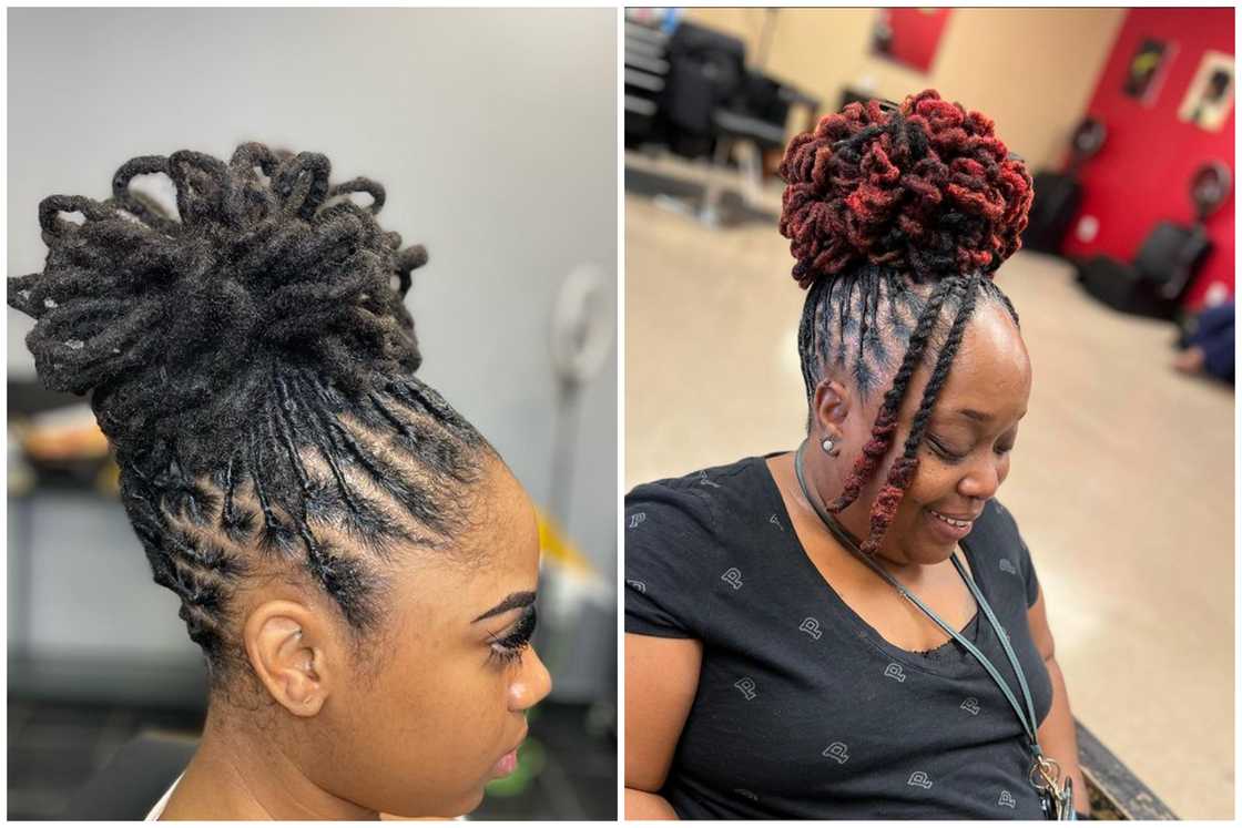 Giant loc'd bun