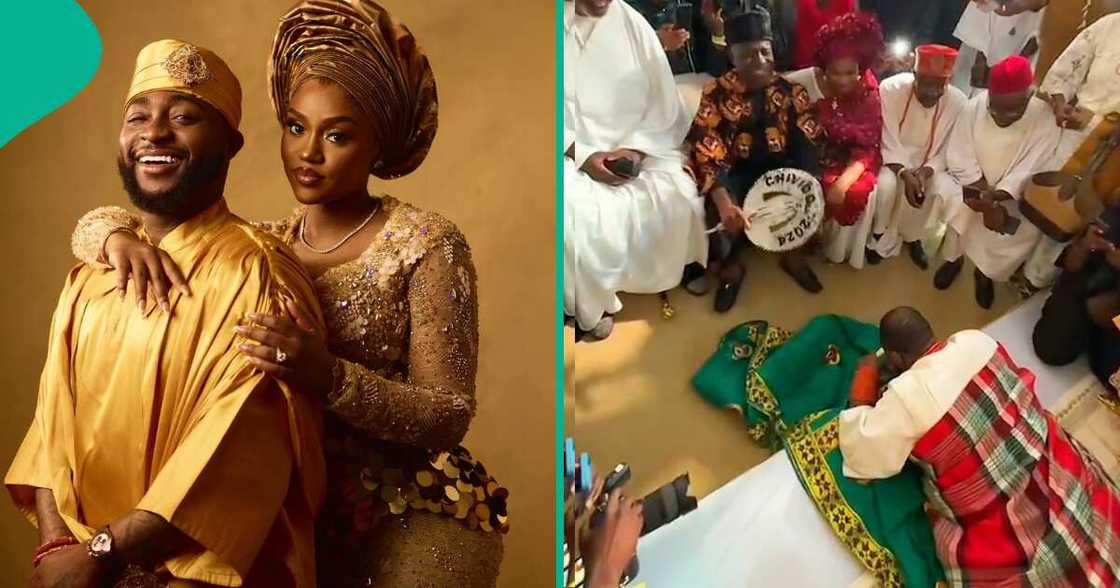 Davido with Chioma's parents. Davido with Chioma's parents.