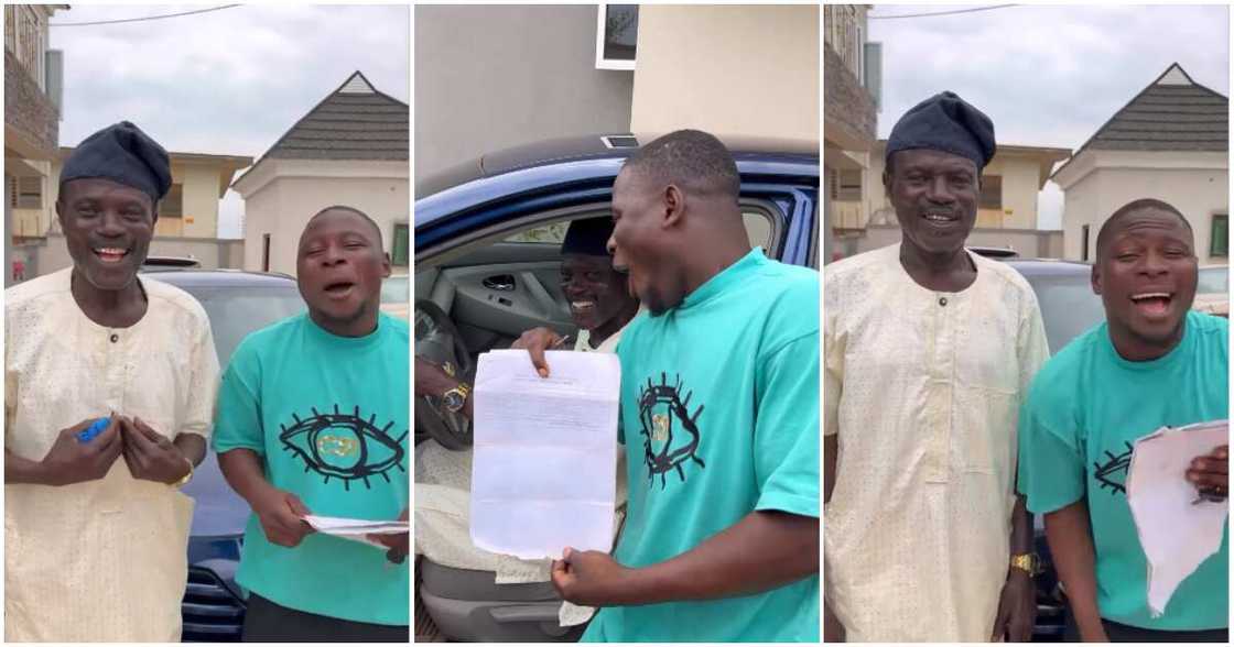 Veteran actor Abija becomes car owner. Veteran actor Abija becomes car owner.