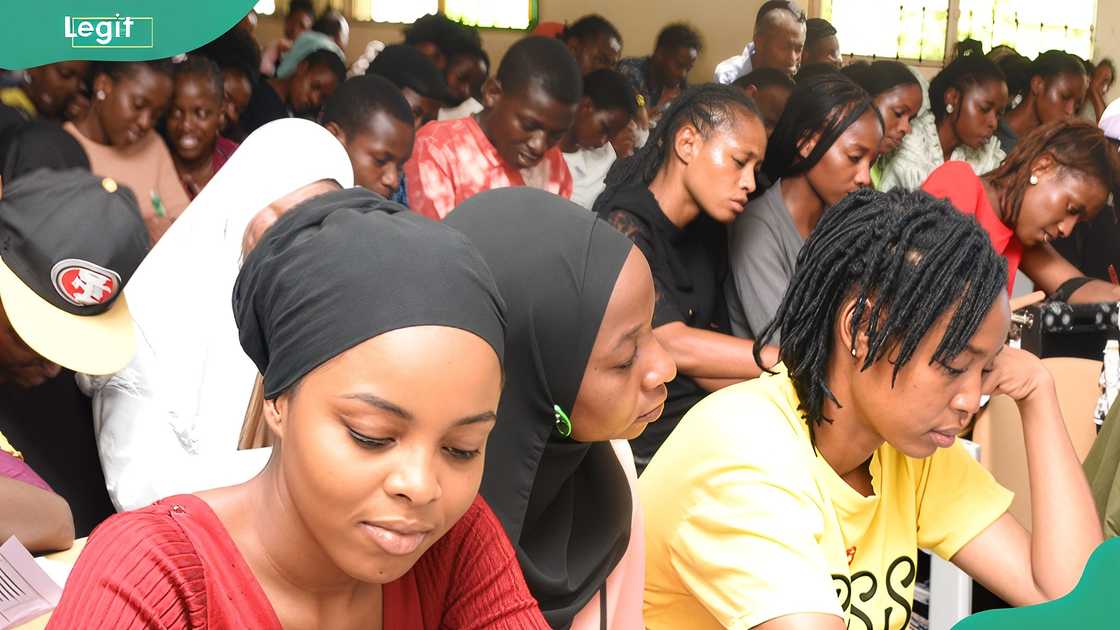 Students attending a lecture session at Federal University of Agriculture, Abeokuta