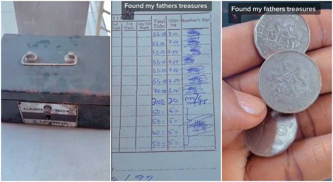 Photos of a safe box opened by a Nigerian man. Photos of a safe box opened by a Nigerian man.