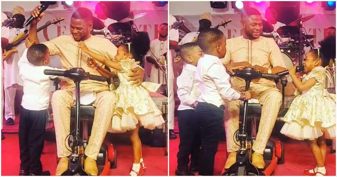 Singer Yinka Ayefele and his triplets Singer Yinka Ayefele and his triplets
