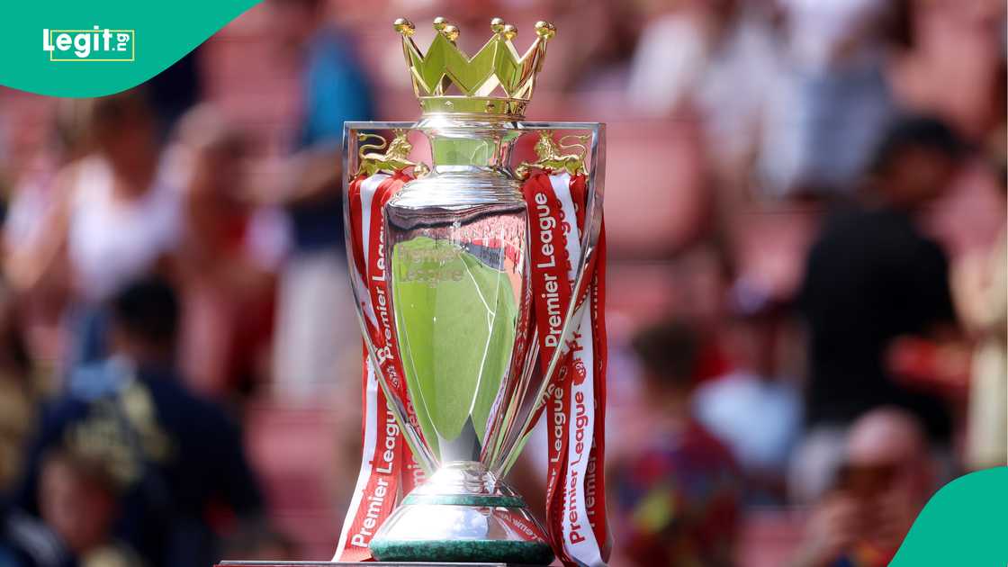 Arsenal, Premier League trophy, England, Emirates Stadium, London.