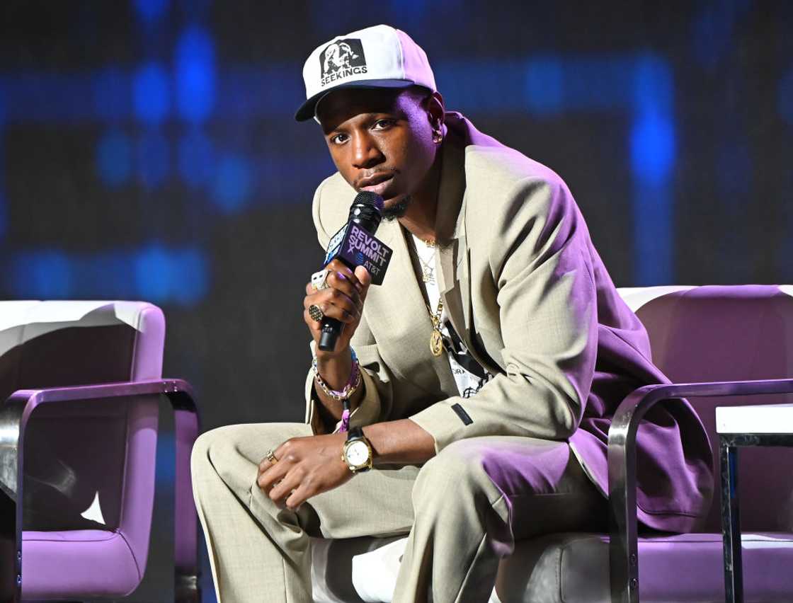 Rapper Joey speaks during an event in Atlanta, Georgia
