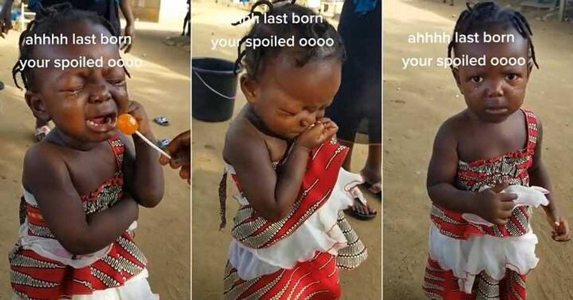 Little girl fights mum, stick sweet, last born wahala