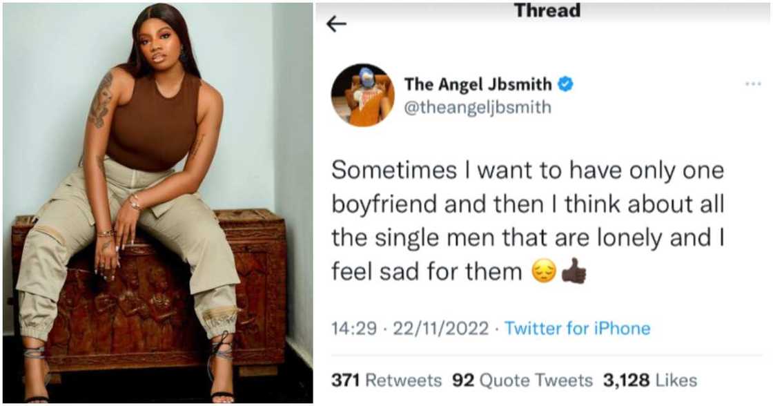 BBNaija's Angel speaks on having more than one boyfriend. BBNaija's Angel speaks on having more than one boyfriend.