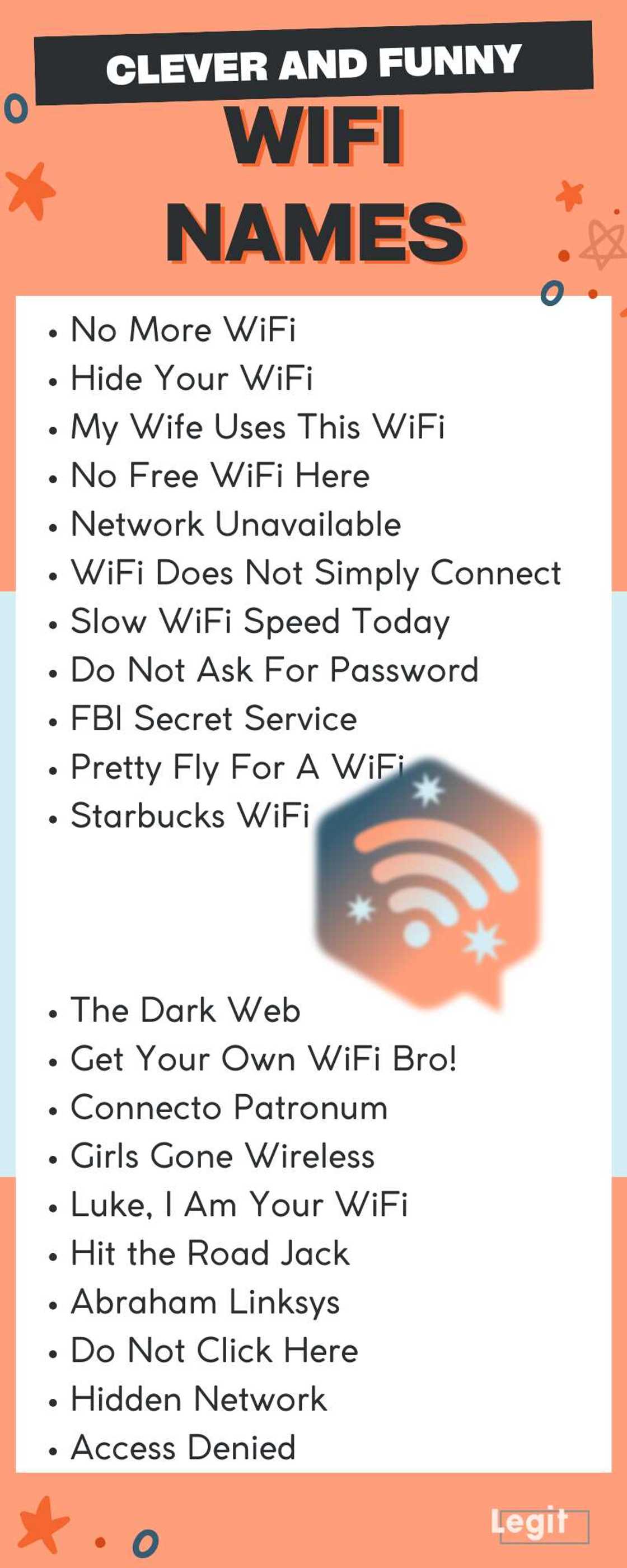 Clever and funny WiFi names Clever and funny WiFi names