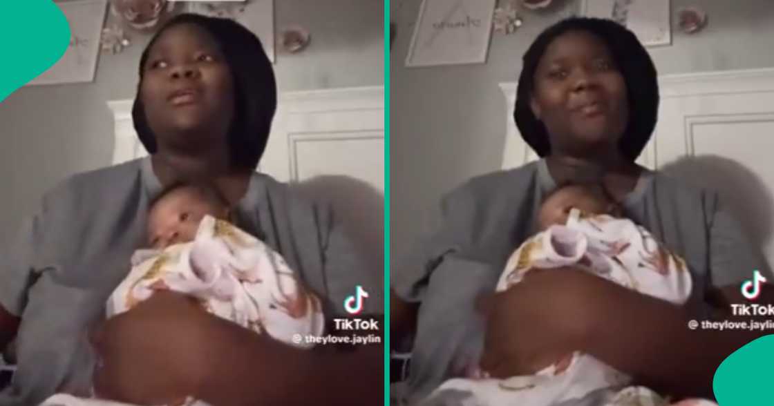 Woman narrates how she discovered she's 3 weeks pregnant after welcoming babay four weeks ago in viral TikTok video.