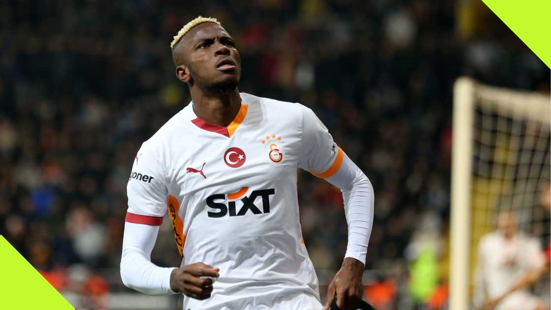 Victor Osimhen celebrates after scoring for Galatasaray