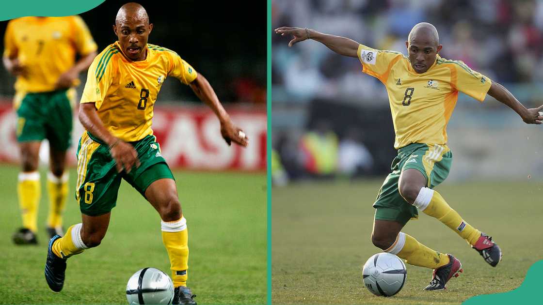 Benedict Vilakazi dribbling the ball Benedict Vilakazi dribbling the ball