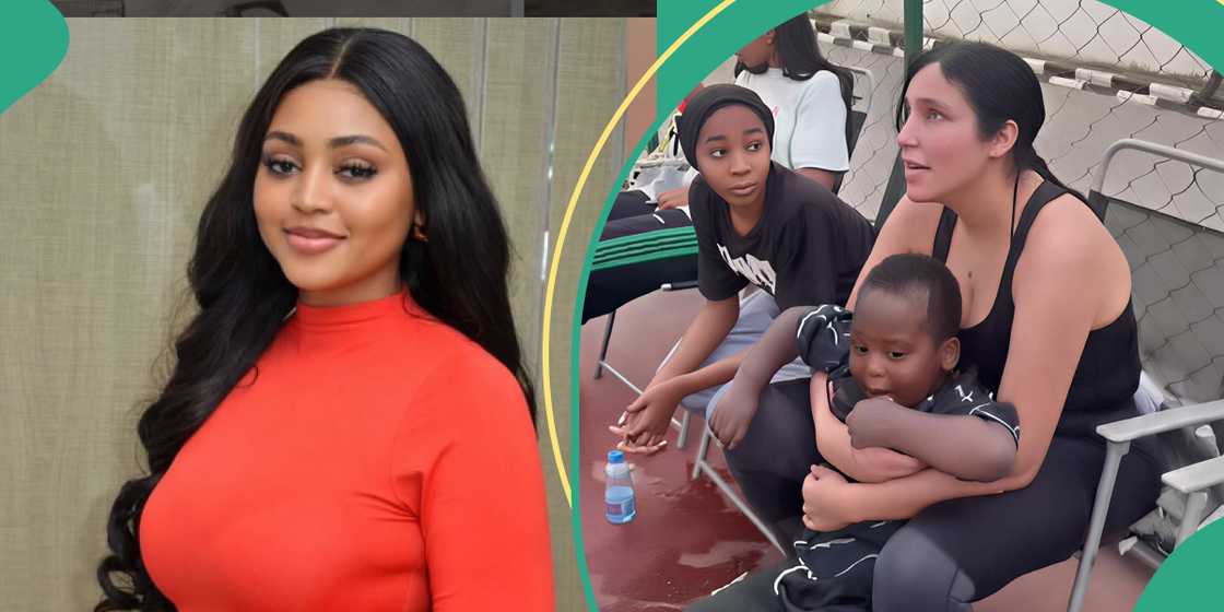 Regina Daniels, Ned Nwoko, Laila Charani, Nigerian actress, sons outing, family video, Instagram profile change, social media buzz, Nollywood, viral video, Morocco, netizens reactions