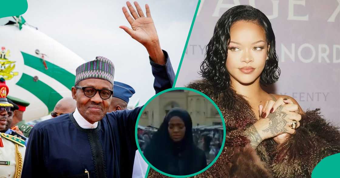 Rihanna seen mourning Buhari in viral AI-generated video, fans react.