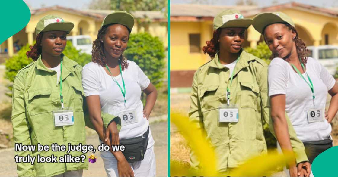 Lady shares pictures of her lookalike whom she found on NYSC camp