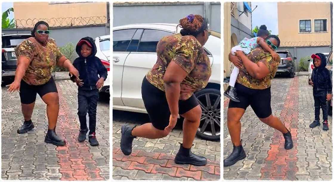 Nigerian woman jumps on Kizz Daniels bodyguard challenge. Nigerian woman jumps on Kizz Daniels bodyguard challenge.