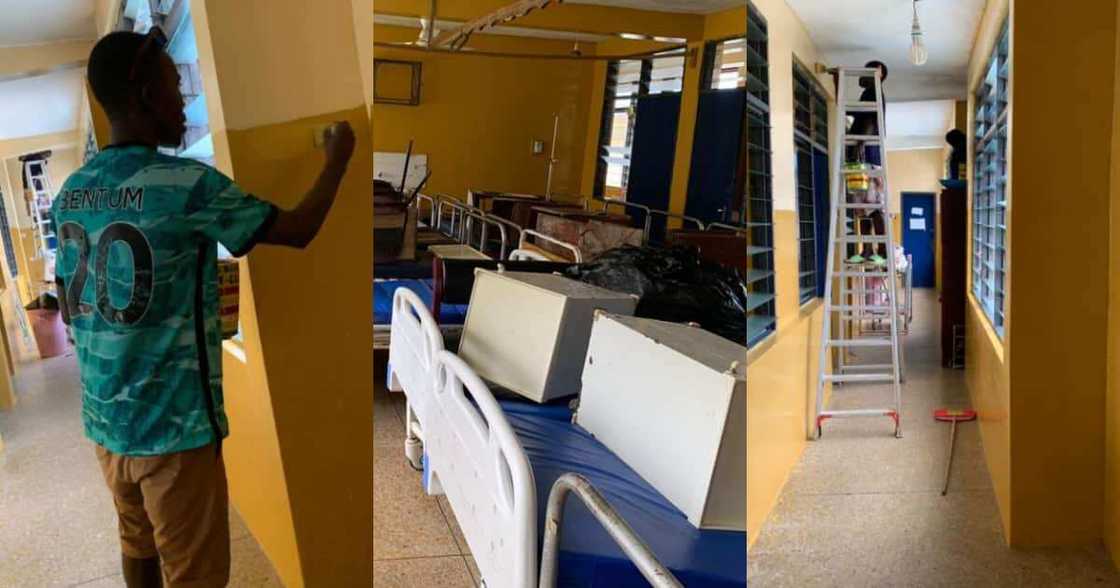 Kind Ghanaian man Paints Hospital with own Money to give it a Facelift; Photos Emerge Kind Ghanaian man Paints Hospital with own Money to give it a Facelift; Photos Emerge