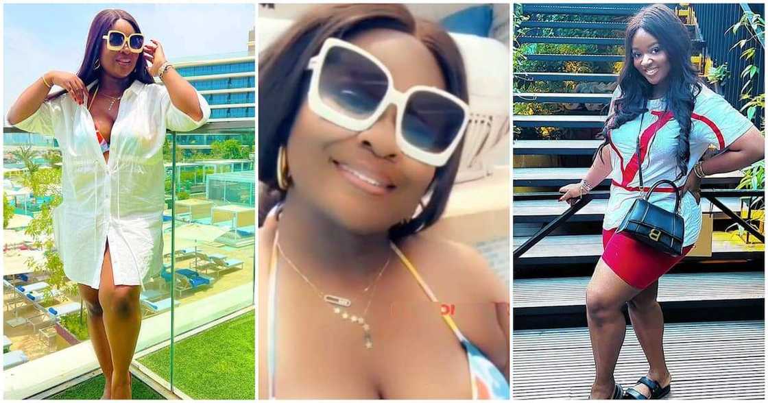 Jackie Appiah swimming in Dubai Jackie Appiah swimming in Dubai