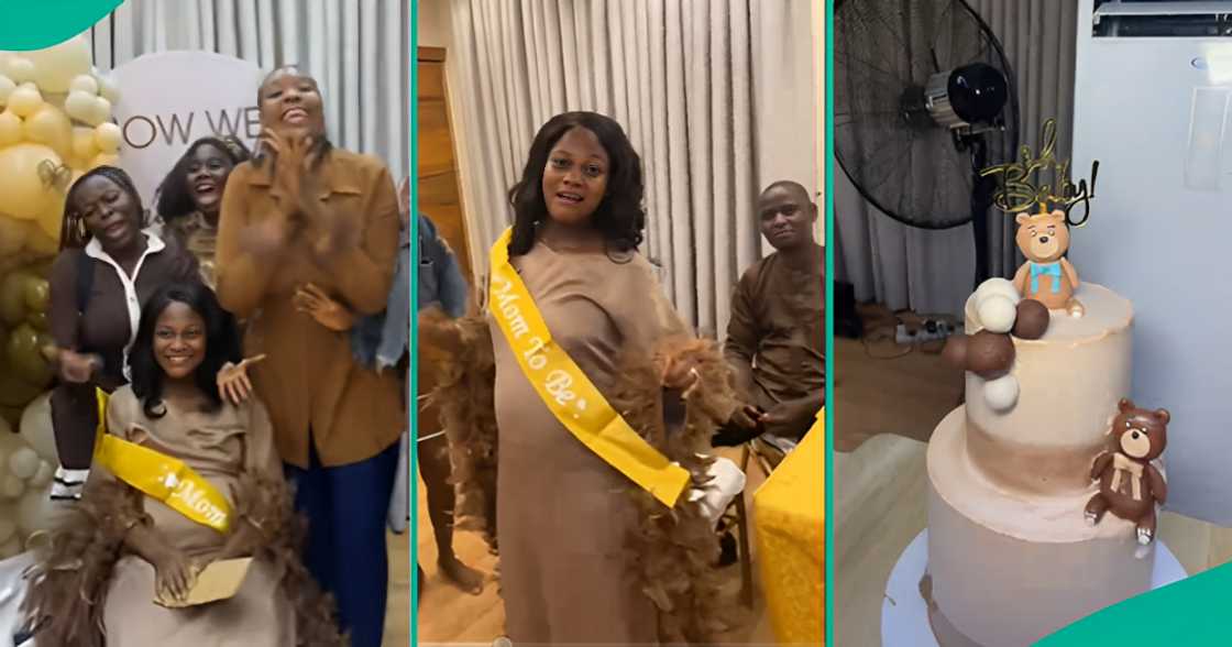 Pregnant woman cries as her boss hosts baby shower for her Pregnant woman cries as her boss hosts baby shower for her