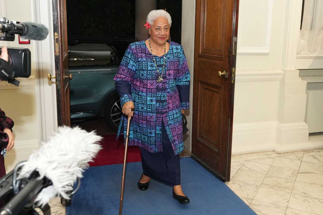 Samoa's Prime Minister Afioga Fiame Naomi Mata'afa at Marlborough House in London, England Samoa's Prime Minister Afioga Fiame Naomi Mata'afa at Marlborough House in London, England